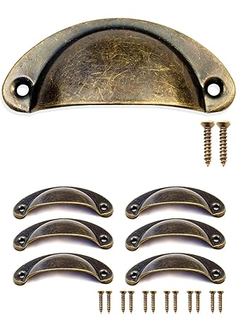 Fuxxer 6x Antike Schubladen Griff Muscheln Eisen Griffe Mobel