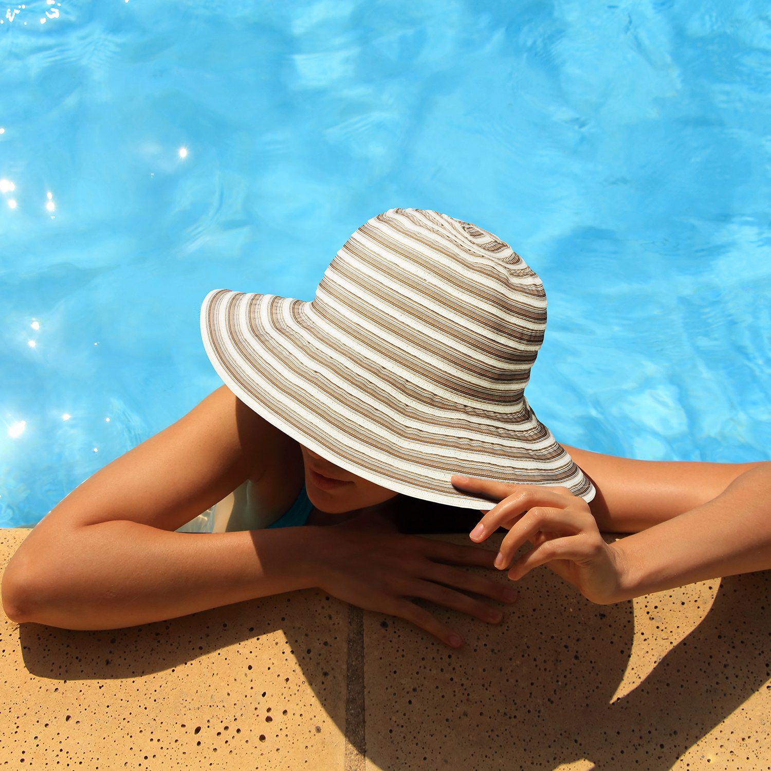 Women Floppy Summer Hat Sun Beach Straw Cap Foldable Wide Brim Gardening Hiking Hat