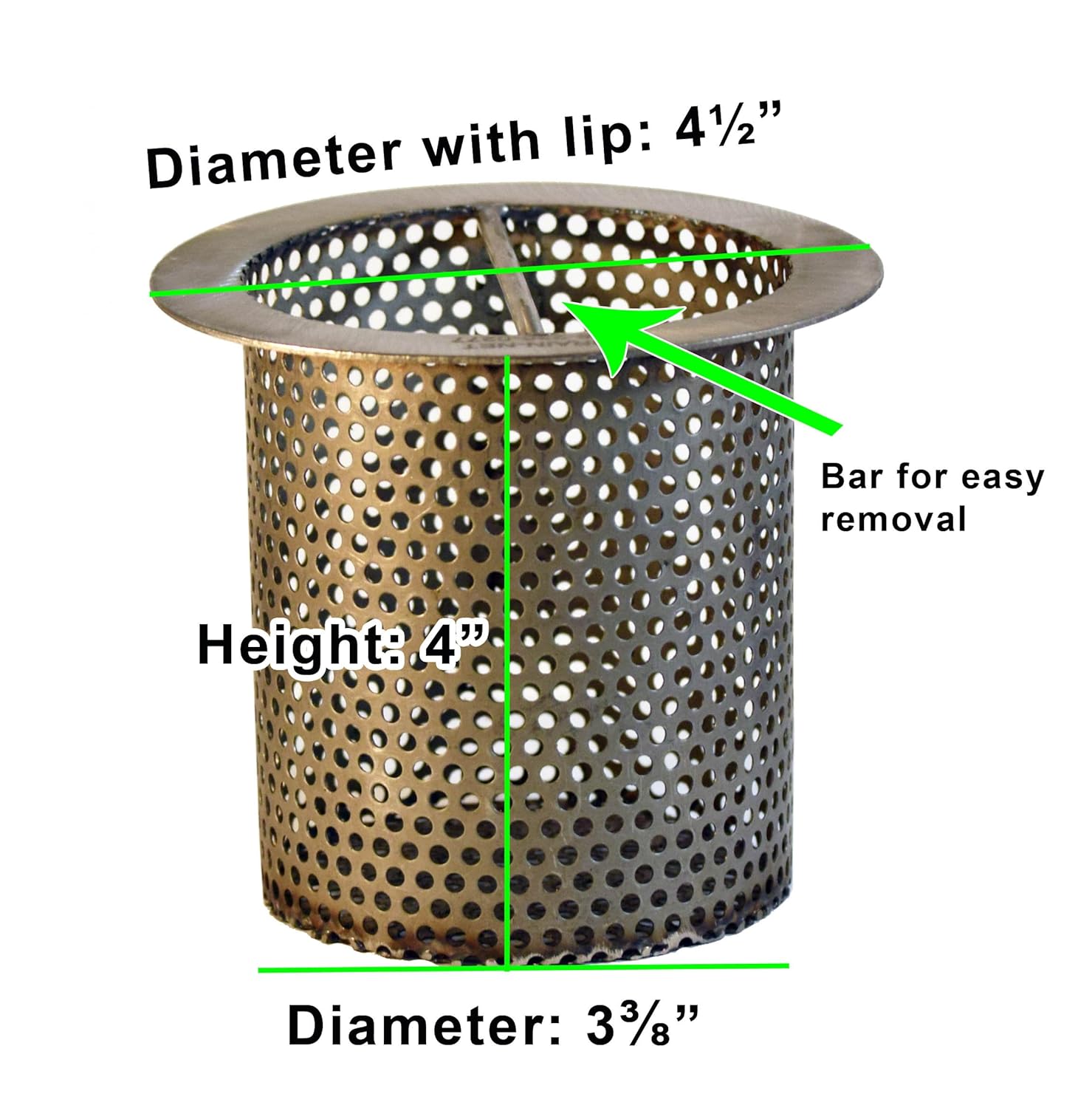 4 Commercial Floor Drain Strainer 4 Tall Perforated Stainless