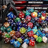 QMay DND Dice Set 25x7 175pcs Polyhedral Dice with Bag 7-Dice Sets view 6