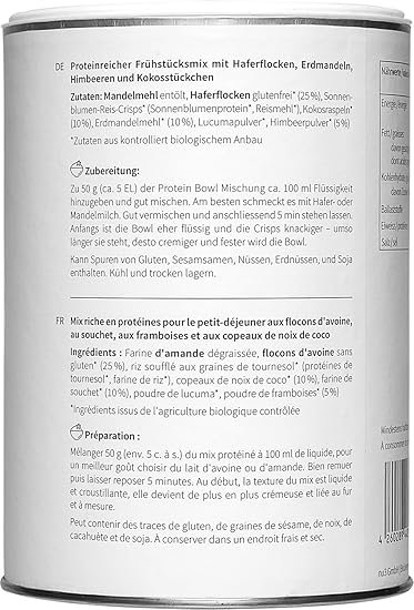 nu3 Protein Bowl orgánico sabor frambuesas & coco | 300g de ...