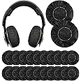Tvoip 100Pcs Black Non-Woven Sanitary Headphone Ear Cover, Disposable Super Stretch Covers Washable, for Most On Ear Headphones Earpads (13 cm/ 5.12 Inch)
