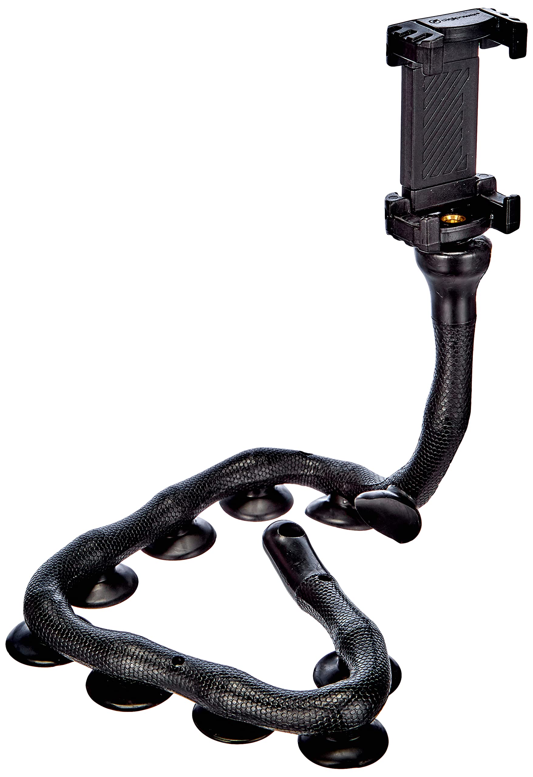 DIGIPOWER Octopus Flexible Smartphone Holder with Suction Cups 51 cm Universal Mobile Phone Holder with Optimal Grip on Smooth Surfaces Black