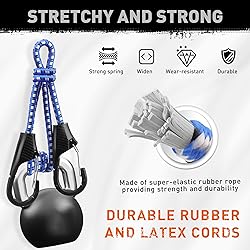 HORUSDY 10-Piece Heavy Duty Bungee Cords with Metal