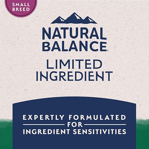 NATURAL BALANCE LIMITED INGREDIENT SMALL-BREED ADULT DRY DOG FOOD WITH HEALTHY GRAINS, LAMB & BROWN RICE RECIPE, 4 POUND (PACK OF 1)