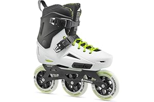 Rollerblade Lightning 110 Unisex Adult Urban Inline Skate, White and Black