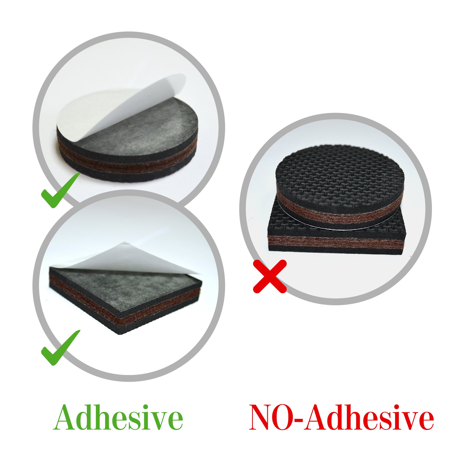 NON SLIP Furniture Pads 16 PCS! Premium 2” Furniture Feet with Rubber