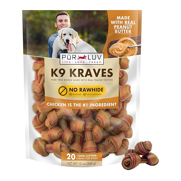 PUR LUV DOG TREATS, K9 KRAVES RAWHIDE FREE...