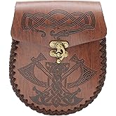 JAOYU Medieval Leather Pouch Renaissance Coin Pouch Nordic Vintage Belt Pouch Renaissance Faire Cosplay Costume Accessories Viking Dice Bag