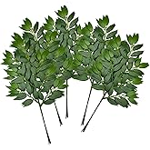 FUNORNAM 60Pcs Italian Ruscus Greenery Stems Artificial Silk Greenery Leaves for DIY Wedding Arch Bouquet Filler Table Centerpieces Home Indoor Decor