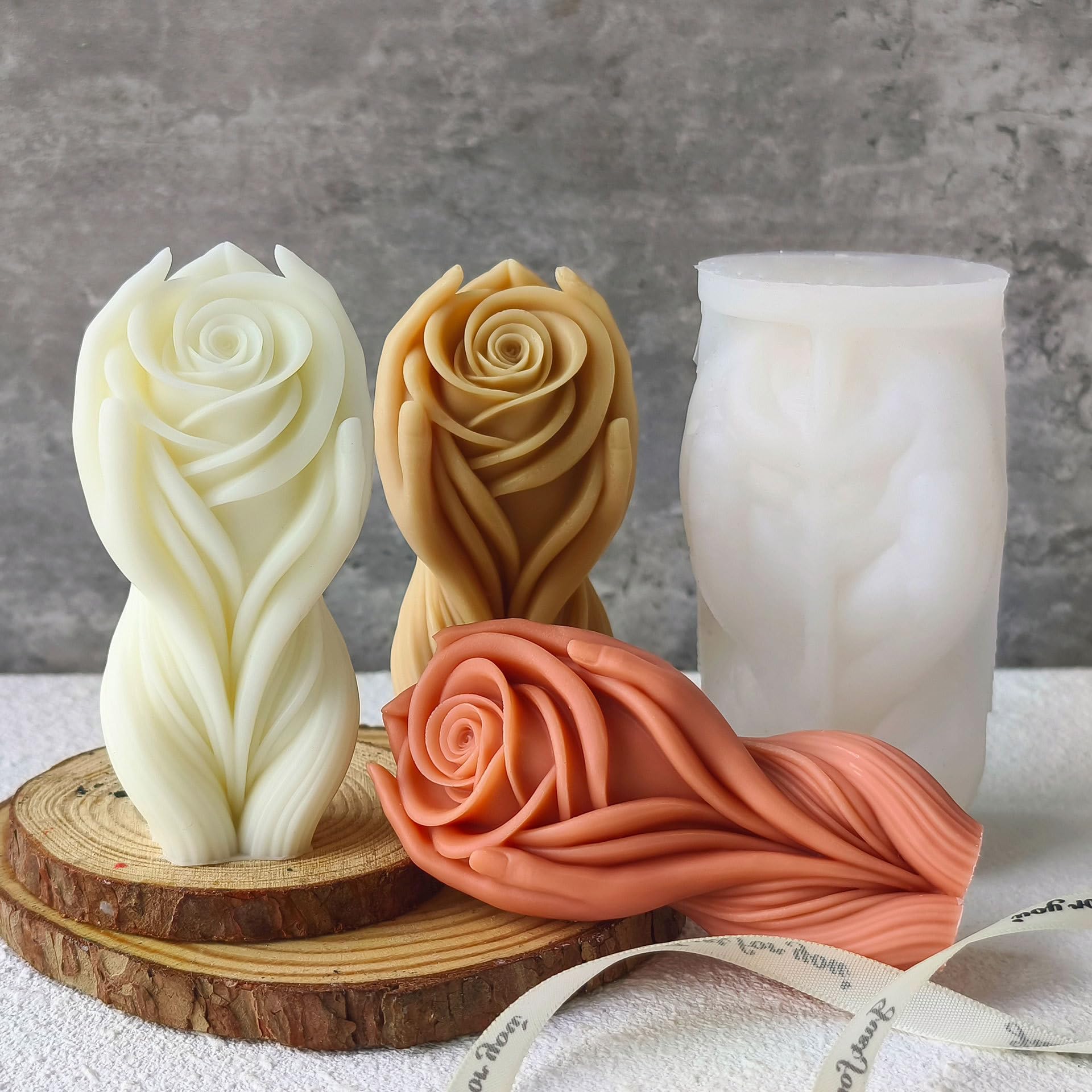 Flower Body Candle Resin Mold - Resin Casting Silicone Molds for Home Decor & Candle Making Wave Spiral Mold