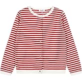 TRENDSTITCH Girl's Striped Cardigan Toddler Long Sleeve Crewneck Knit Shrug Cardigans Sweater Outwear Tops