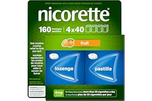 Nicorette Fruit 4mg Lozenges, Quit Smoking Aid, NRT, Nicotine Replacement Products, Craving Relief, Fruit Flavoured, 160 Pack