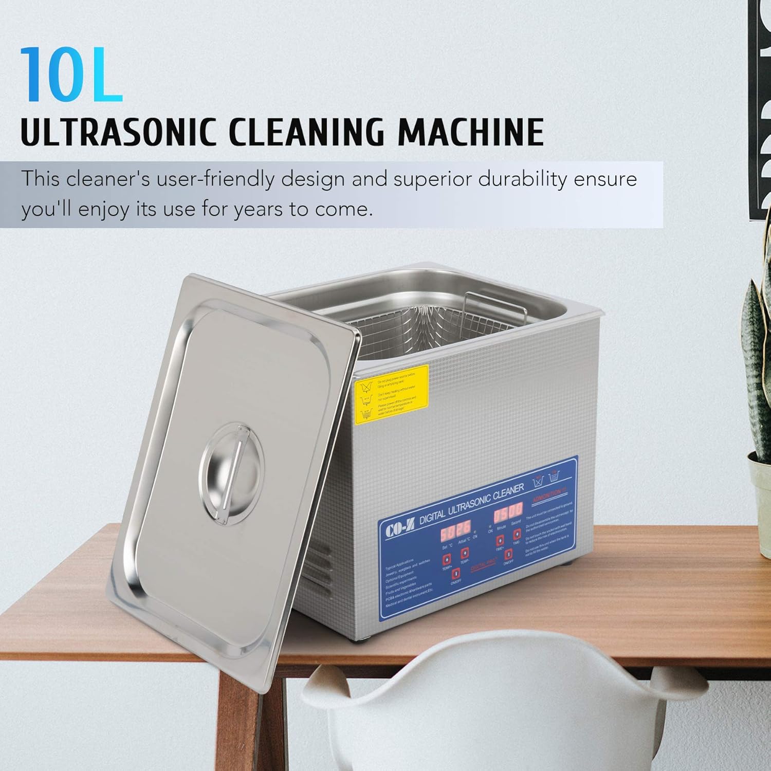 CO-Z Professional 10L Ultrasonic Cleaner with Timer Digital for Cleaning Jewelry Glasses Watch Small Parts Circuit Board Instrument, Commercial Electric Ultrasound Clean Machine (110V): Industrial & Scientific