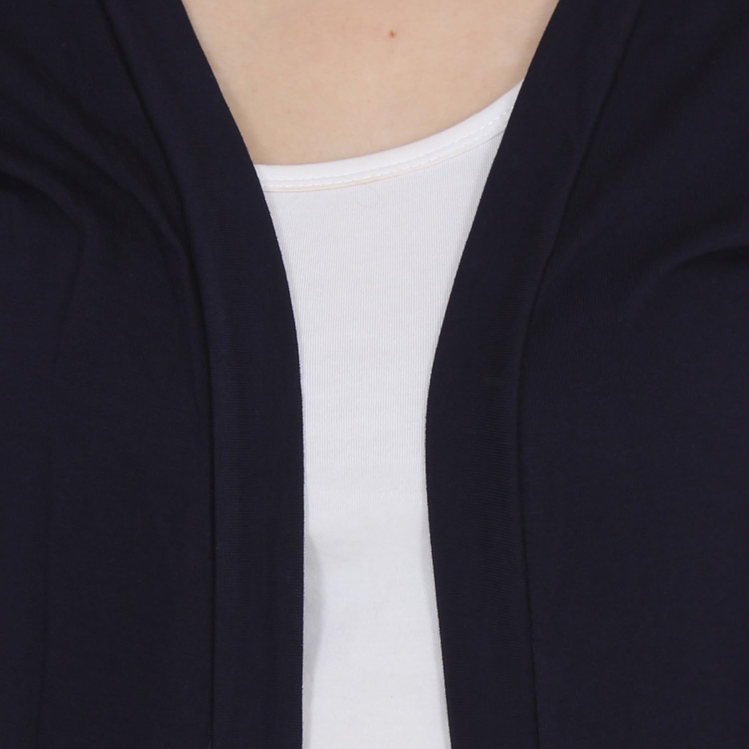 my swag long length solid full sleeve shrug for women