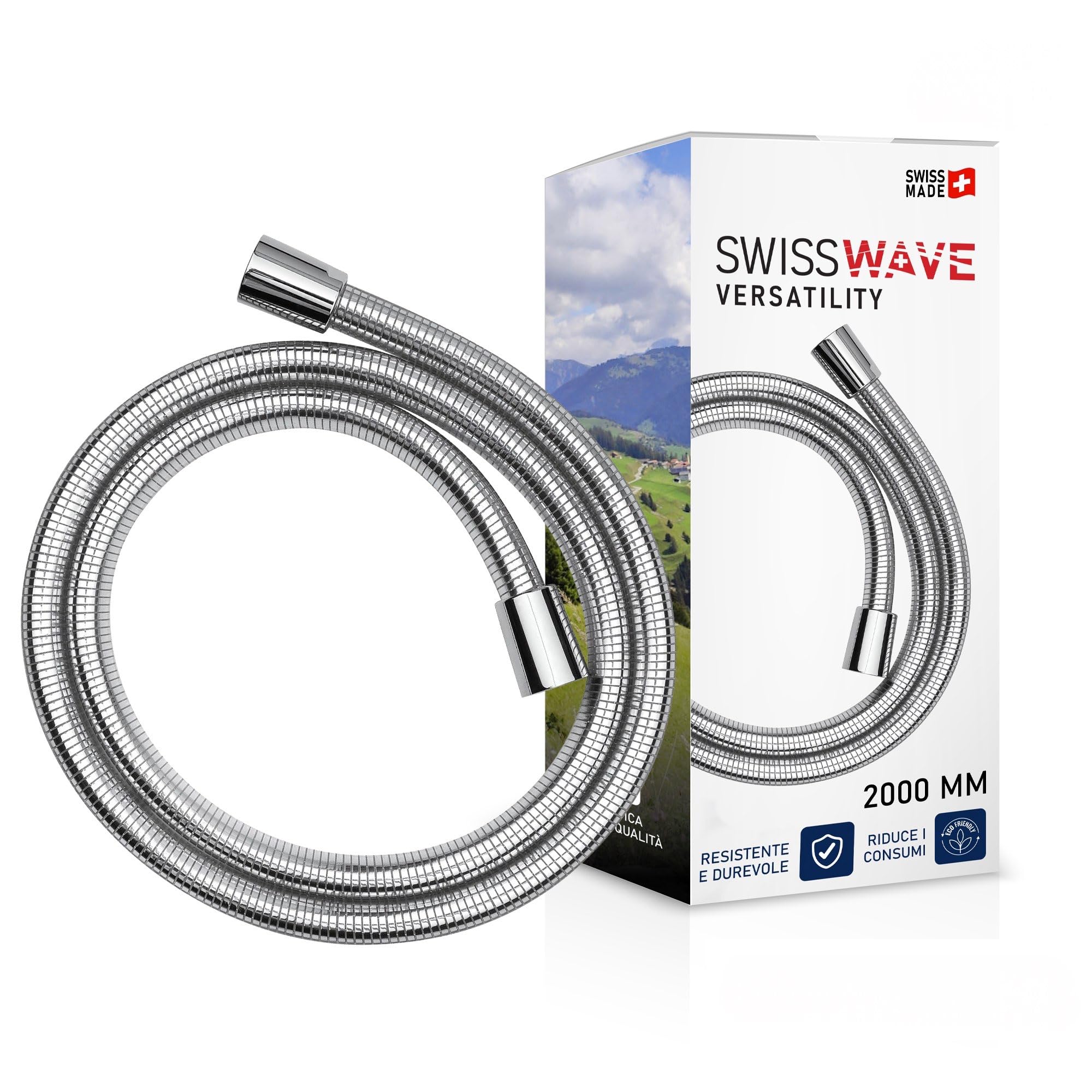 SwissWave PA11036/CH Argento Flexible Shower, Silver