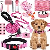 PullCrease 30 Pcs Puppy Supplies Starter Kit for Small Dogs Essentials Include No Pull Dog Harness, Collar, Leash Set, Toys, Bowl, Water Bottles, Pet Grooming Kit, Puppy Accessories for Welcome Gift