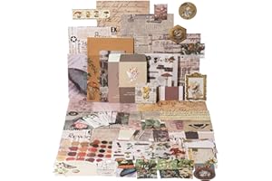YagCu Scrapbook Kit for Beginners, Aesthetic Junk Journal Supplies, Scrapbooking and Journaling Materials, Bullet Journals Stationery, Planner DIY Arts Craft Paper, Women Adults