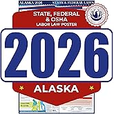 2026 Alaska State and Federal Labor Law Poster - OSHA Workplace Compliant - Mandatory Regulations Posting for Employees - All-in-One Required Compliance Posting 17" x 40" - Laminated