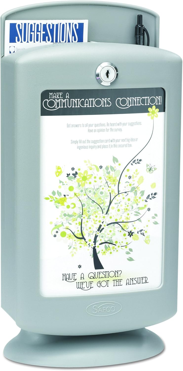 Safco Products 4233GR Customizable Suggestion Box, Gray : Sugestion Box : Office Products