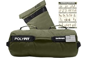 Polyfit Sandbag Pro - Workout Sandbag with Triple Closure Filler Bag and Reinforced Nylon Webbing - Sand Not Included - Multiple Colors & Sizes