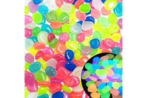OUN NANA Glow in The Dark Fish Tank Rocks,Glowing Rocks Stones Resin Glow in Dark Pebbles for Outdoor Garden, Fish Tank, Aquarium, Landscaping,Driveway Decoration,Multi 1.4 Lb