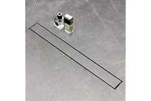 SaniteModar Linear Shower Drain 24 inch with Tile Insert 2 in 1 Panels, 304 Stainless Steel Brushed Shower Linear Drain, Invisible Drain Equipped Adjustable Feet and Hair Filter