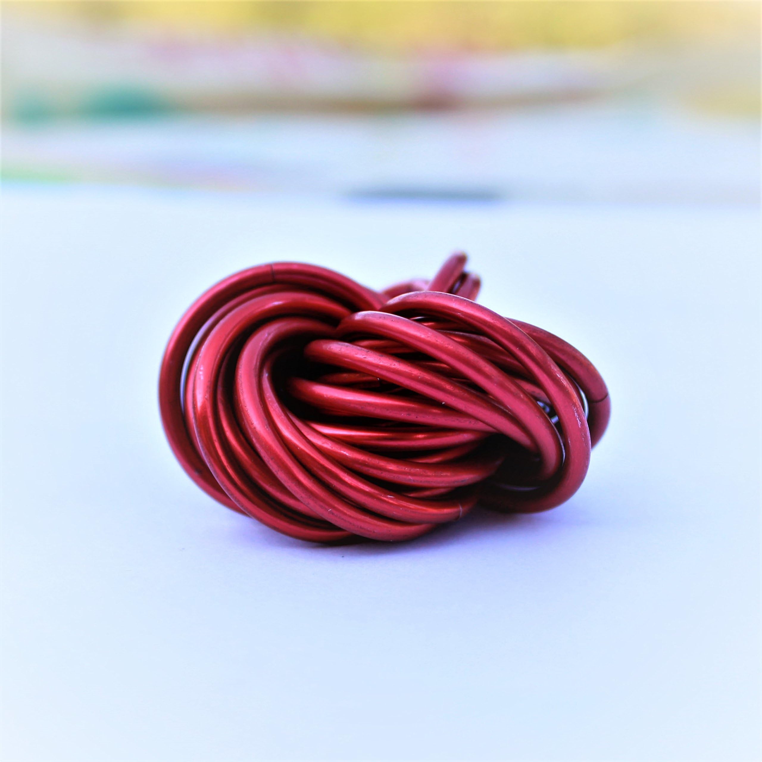 Möbii (Medium) Fidget Ball Black Stress Mobius Toy, Restless Hand Office, School, Anxiety (Ruby)