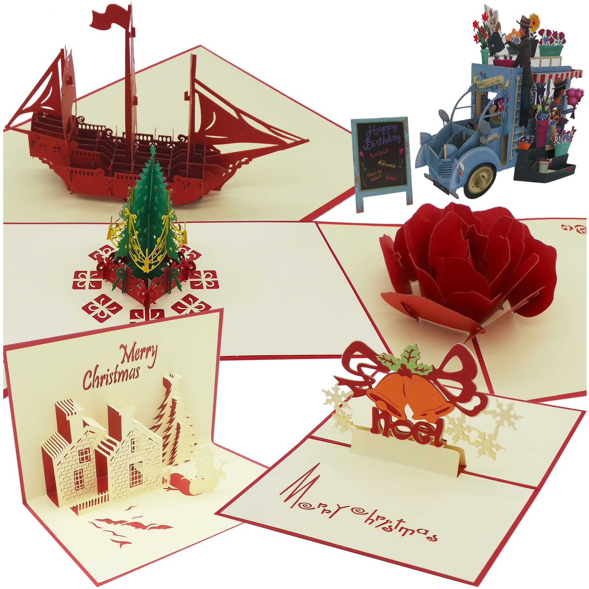 3D Pop-Up Luxury Cards for Valentine's Day: Romantic Bundle with Bonus Cards for Birthdays, Anniversaries, Mother's Day, Father's Day, and Christmas (Mixed Bundle A) — image 1