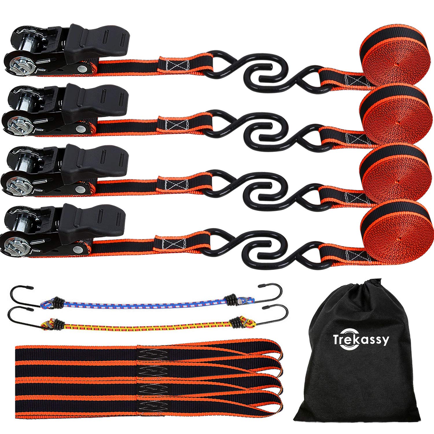 Ratchet Tie Down Straps Heavy Duty Strap For Truck Cargo Motorcycle