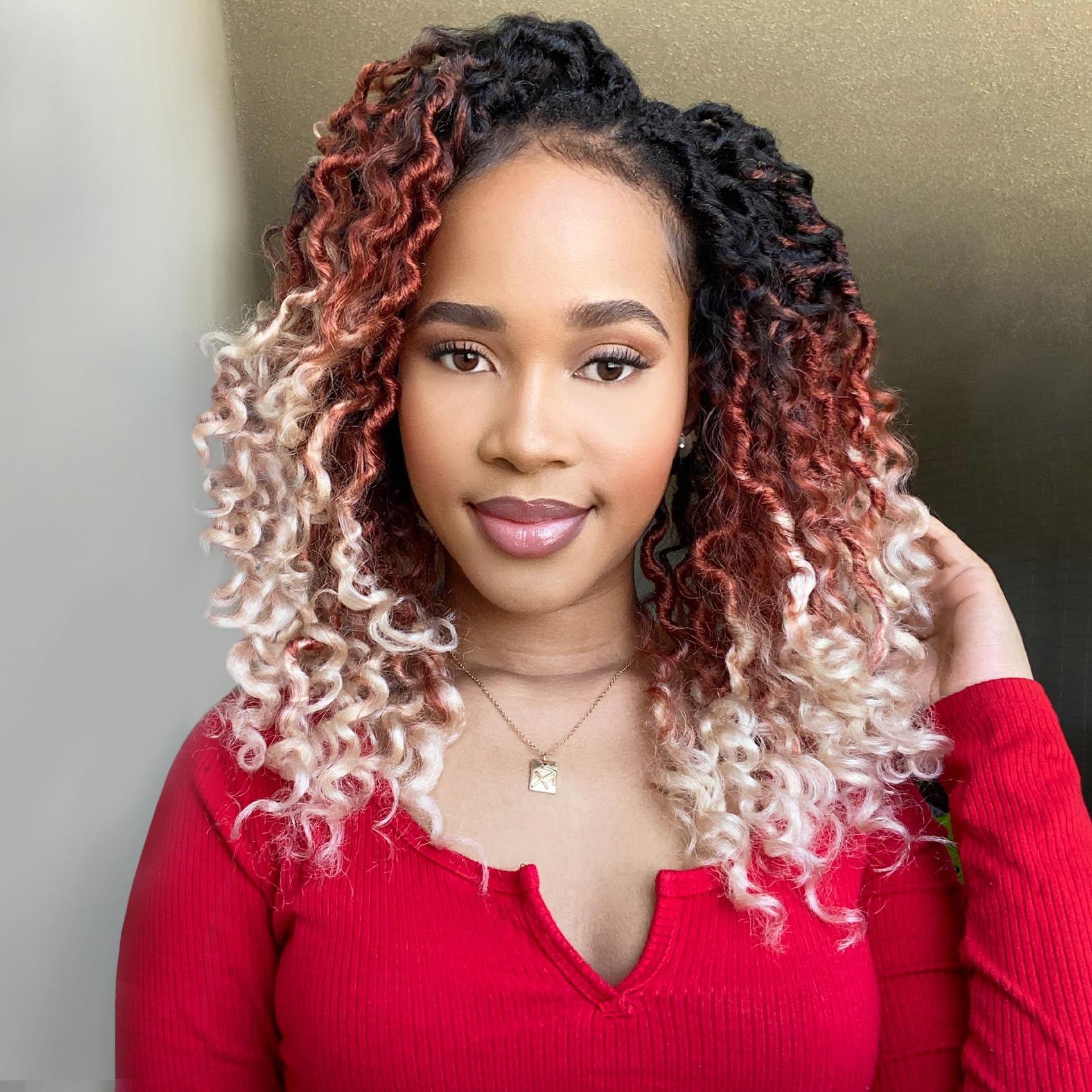 Photo 1 of Fulcrum Goddess Locs Crochet Hair 10 Inch, 8 Packs New Faux Locs Crochet Hair for Black Women, Crochet locs with Curly Ends (10Inch (Pack of 8), 1B/30/613#)