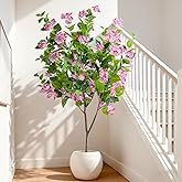 Erimda 4FT Artificial Bougainvillea Tree Artificial Tree Tall Potted Fake Bougainvillea Trees for Outdoor Indoor Lifelike Potted Faux Plants with Wood Trunk and Flowers Office Wedding Home Decor