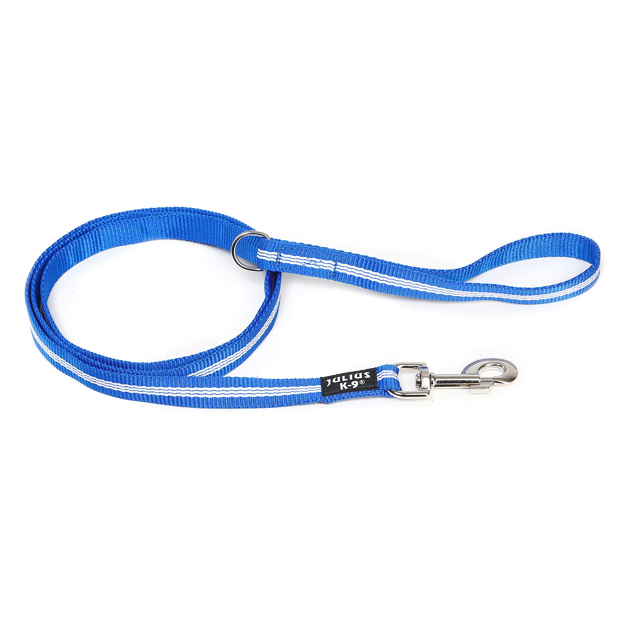 IDC Tubular Webbing Leash with Handle and D-Ring, 25 mm x 1.8 m, Blue