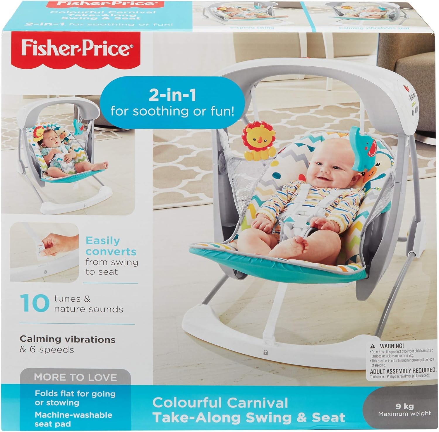 colourful carnival take along swing & seat