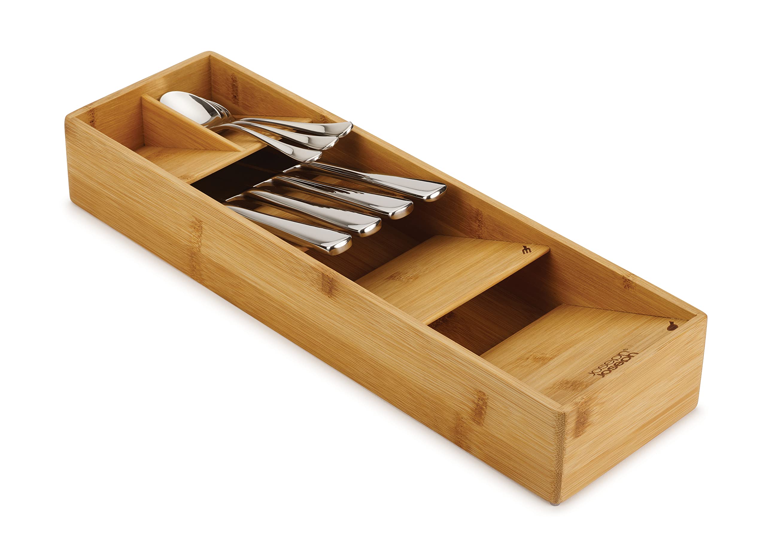 Photo 1 of Joseph Joseph DrawerStore Compact Utensil Organizer For Kitchen Drawer Silverware, Flatware Tray, Small, Bamboo