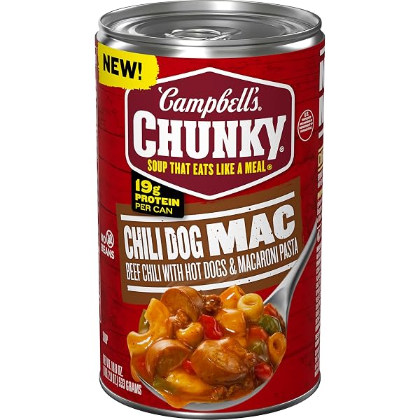 CAMPBELL’S CHUNKY CHILI DOG MAC SOUP, 18.8 OZ...