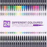 APOGO Dual Tip Brush Pens 24 Color Set for Adult Colouring Journal Calligraphy view 4