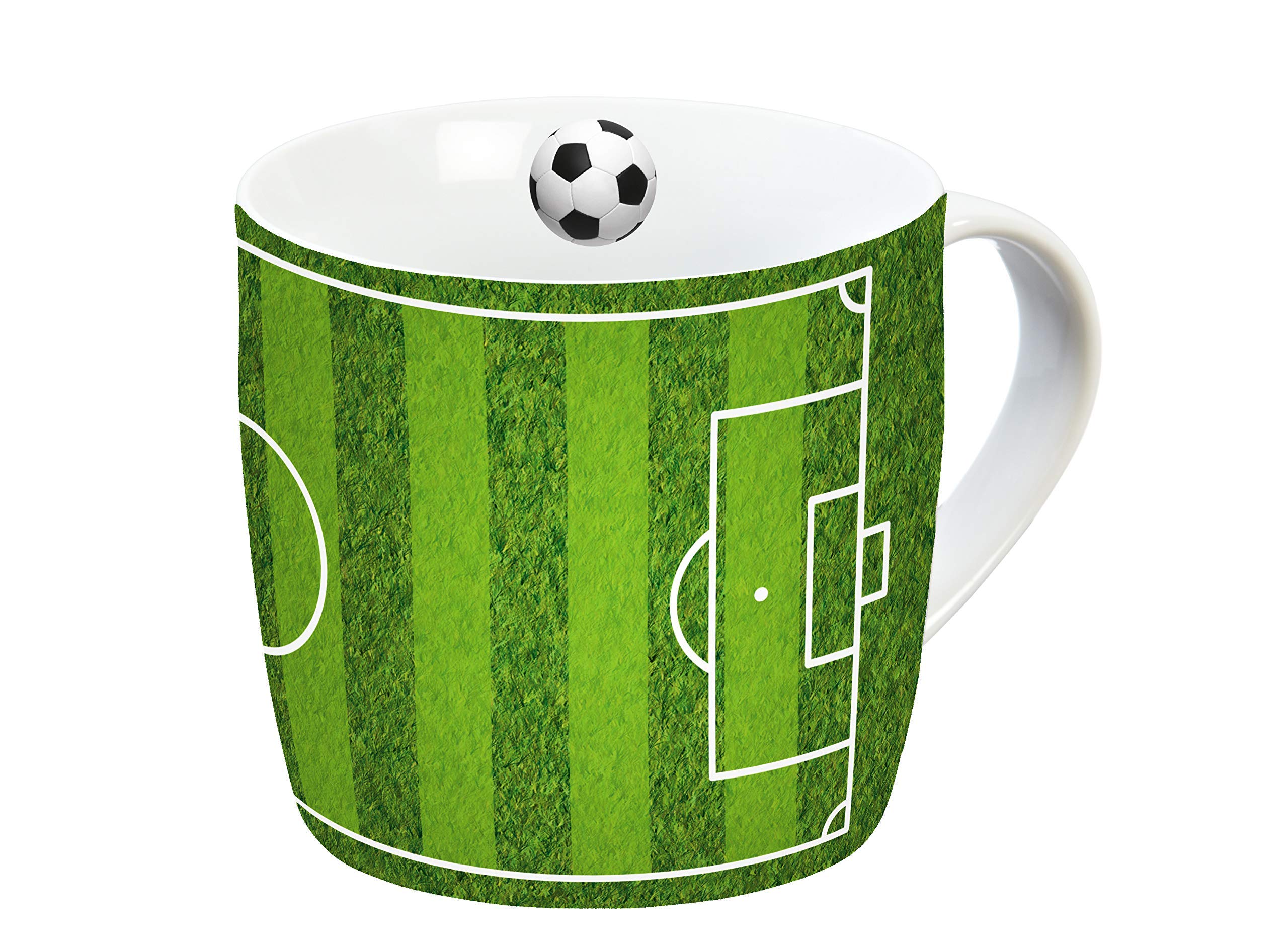 Geda Labels 12143 Porcelain Mug with Playing Field Design Approximately 30 cm White