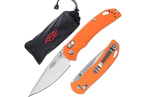 Firebird GANZO F753M1 Pocket Folding Knife G-10 Anti-Slip Handle with Clip 440C Stainless Steel Blade Camping Fishing Outdoor Folder EDC Knife (Orange)