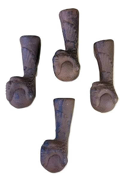 4 Pc Gargoyle Cast Iron Chair Leg Tips Covers Feet