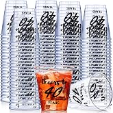 Zubebe 100 Pieces Cheers to Years Birthday Shot Glasses 2 oz Disposable Cups, Birthday Party Favors for Her and Him Women Men Anniversary Wedding Decorations(Cheers to 40 Years)