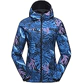 Mapamyumco Women's Softshell Jacket Fleece Lined Warm Jacket Lightweight Windproof Hooded for Outdoor Hiking