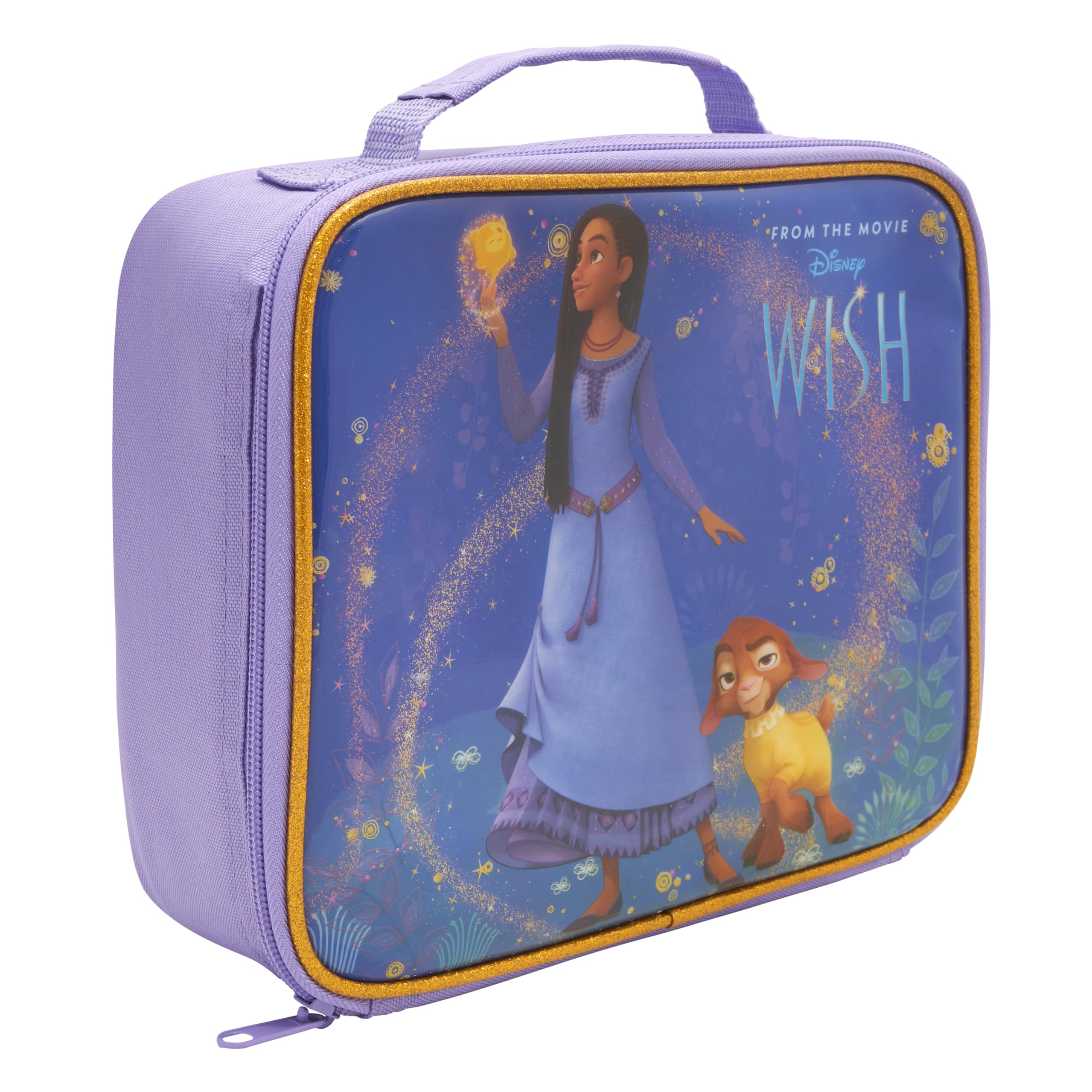 Disney Wish Kids Lunch Bag Official Merch by Polar Gear - Back to School Supplies Wish Girls Lunch Bag Kids - 600D Polyester Insulated Girls Lunch Box Wish Star, Asha, Valentino