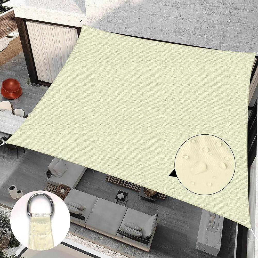 RICHIE Sun Shade Sail 2m x 2m Square Waterproof UV Block Awnings