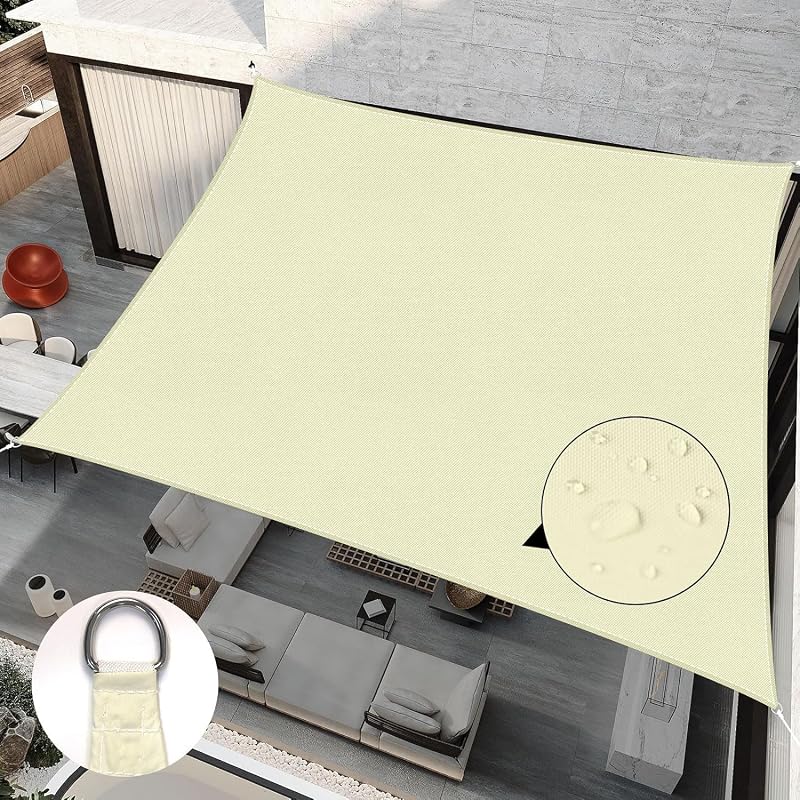 RICHIE Sun Shade Sail 2m x 2m Square Waterproof UV Block Awnings