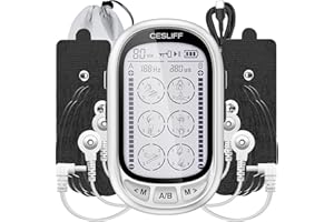 CESLIFF Dual Channel TENS EMS Unit Large Screen 24 Modes 36 Levels Intensity Muscle Stimulator, Rechargeable Electric Pulse Massager TENS Machine for Lower Back Neck Shoulder Pain Relief with 10 Pads