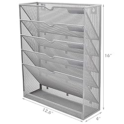 EASEPRES Mesh Wall File Organizer 5 Tier Vertical
