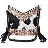Leather Cross Body Bag Purse for Woman Sling Bag Cowhide Handmade Western Shoulder Bags With Adjustable Strap 12x14 in