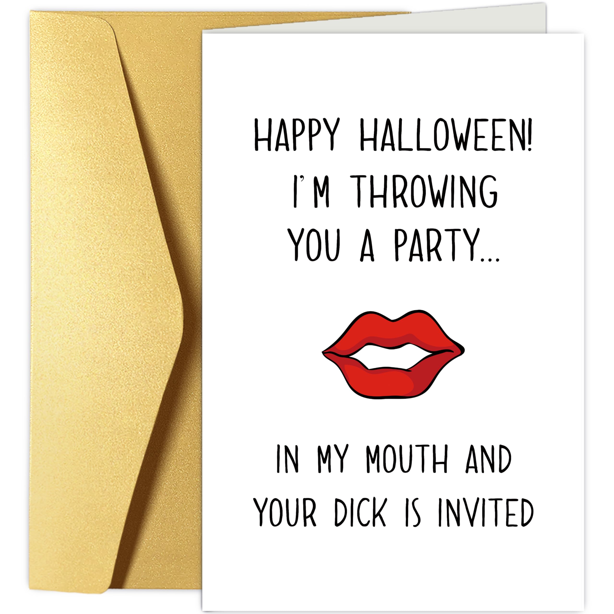 Photo 1 of *****4 PACK***** Naughty Halloween Card for Him, Rude Halloween Card for Husband Boyfriend, I'm Throwing You a Party