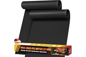 2 Pack Oven Liners for Bottom of Oven, 17"x25" Heavy Duty Non-Stick Oven Liner Mat, Reusable Heat Resistant Grill & Baking Ma